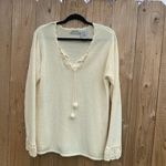 White Stag Vintage  Cream Sweater- Size large 12/14 pom pom Y2k cozy boho‎ Photo 5