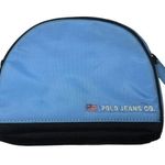 Polo Jeans Co Ralph Lauren Cosmetic Bag iPhone Case Blue with Black Zipper Trim Photo 0