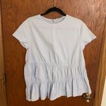 ZARA Trafaluc Collection Blue Ruched Asymmetric Blouse Photo 0