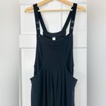 Halara  Black Waffle Knit Overalls Jumpsuit Size L Petite Photo 3