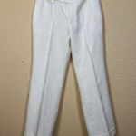 Liz Claiborne New York Cuffed White linen Jackie Slacks Photo 0