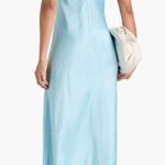 Vince NWT  Crinkled Satin Bias Cut Satin Maxi Dress size Medium light blue Photo 3