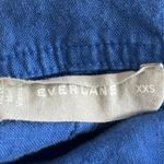 Everlane 100% Linen Blue Button Down Short Sleeve Mini Shirt Dress Size XXS Photo 3