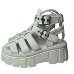 New Faux Leather Ankle Strap Gladiator buckle Chunky Platform fisherman sandals White Size 11 Photo 0