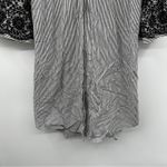 Calvin Klein  Gray‎ & White Striped Boho Wide Bell Sleeve Button Down Dress Sz 6 Photo 2