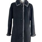 Utex Women’s Winter Coat Suede Faux Fur Trim Lined Heavy Black Gray Size Large Photo 13