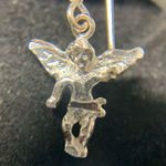 Cupid Or Cherub Angel Dangle Earrings 925 Sterling Silver Photo 3