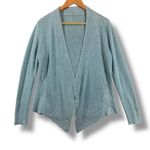 Eileen Fisher  Organic Linen Baby Blue Open-Front Cardigan Sweater Photo 1