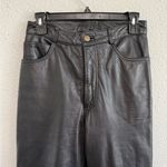 Michael Hoban North Beach Black Leather Pants Size 7/8 High Rise Straight Leg Photo 1