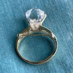 Vintage Diamond Ring style gold plate with crystal brooch Photo 2