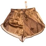 SKIMS  SIZE XXS Nude Print Brown Silk Sleep Shorts Satin PJ Pants Sleepwear Photo 0