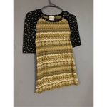 G Girl Flower Design Scoop Neck 3/4 Sleeve Top Size Medium Black Photo 1