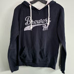 47 Brand ‘ MLB Milwaukee Brewers Baseball Navy Blue Women’s Hoodie Sweatshirt M Photo 0
