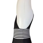 Forever 21 black tank style high cut swimsuit with white stripes lightly padded Photo 3