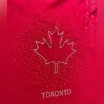 Cityscape Canada Vintage 90s Red Toronto Rhinestone Maple Leaf Novelty T Shirt Size L Photo 2