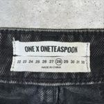 One Teaspoon One X High Waist Awesome Baggies Black Distressed Jeans Sz 28 Photo 4