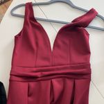 Boohoo  Maroon sleeveless mini dress with skater skirt and deep v neck Photo 5