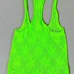 Neon Lime Green Leaf Fishnets Fishnet Crop Top Shirt Bra Bralette Lingerie O/S 💚 Photo 1