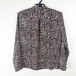ZARA Woman Animal Print Spike Button Long Tab Sleeves Button Top, Size Large Photo 1
