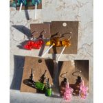 Handcrafted Novelty Dangle Earrings Set Of 6 Pairs With Cute Animal & Candy Desi Pink Photo 4