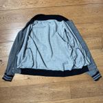 Charles And A Half Sweatshirt Bomber Jacket SZ S Heathered Gray Black Varsity Photo 3