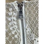 Saylor  Jenni Top Blouse Cropped White Beige Lace Zip Puff‎ Sleeve M Retail $253 Photo 9