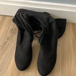 Knee High Black Suede Boots Size 8.5 Photo 2