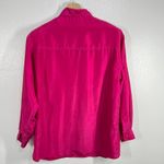 The Limited  Silk Button Down Top Long Sleeve Shirt Small Hot Pink Career Classic Photo 1