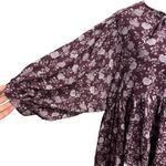 Madewell  Splitneck Puff-Sleeve Dress in Olivia Floral Dark Fig Sz XL NWT Gift Photo 2