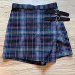 SO  Blue Asymmetrical Wrap Mini Skirt Casual Size 0 Photo 0