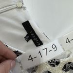 Sangria  Dress Womens 6 White Black Floral Lace Short‎ Sleeve Midi Party Lined Photo 3