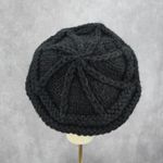 C.C Exclusives Black Beret Crochet Knit Bucket Cap Hat Fun VTG Y2K Funky Beanie Photo 2