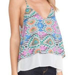 Lovers + Friends Mosaic Cami Size Medium Poppy Layered Tank Sz M New Photo 0