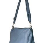 Bebe Crossbody Bag Faux Pebbled Leather Slate Blue Shoulder Purse Vegan Leather Photo 5