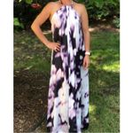 KAUFMANFRANCO Purple Tie Dye Flowy Halter Maxi Dress SMALL Photo 9