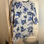 Gretchen Scott Blue Cotton Tunic Top Sea Turtle Theme Side Slits Size Medium Photo 5