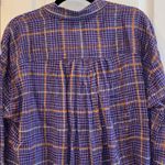 Free People OVERSIZED MEDIUM COTTON BUTTON DOWN PURPLE BRONZE GOLD METALLIC… Photo 4