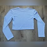 ZARA  Blue Ribbed Knit Cropped Long Sleeve Top Size M Photo 1