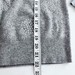 Bloomingdales 100% Cashmere Sweater Gray 3/4 Sleeve Round Neck Rhinestone Photo 3
