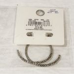 American Eagle  Outfitters Silver Tone Beaded Hoop Earrings NEW Photo 2