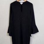 Carlisle New York Keyhole Knit Knee Length Dress Women XS Black LBD Classic NWOT Photo 1