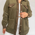 BLANK NYC  Green Fleece Long Sleeve Button Down Jacket Size XS NWT Photo 0