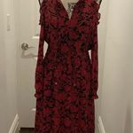 Michael Kors New Without Tags MICHAEL Floral Tie Neck Cold Shoulder Midi Dress Photo 1