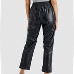 LNA Like New  Faux Leather Stretch High Rise Contrast Seam Pants Black Medium Photo 1