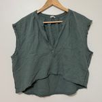 Aerie  Pool to Party Cropped Shirt in Green Size Medium Cotton Gauze Top Photo 1