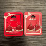 NEW Claire's Accessories Santa Hat Dangly Earrings Red Glitter Photo 2