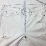 True Religion Curvy Skinny White Distressed Crystal Jeans Size 34 Photo 5