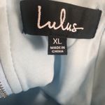 Lulus Making Magic Strappy Mini Dress XL Shimmery Fringe Ice Blue Criss Cross Photo 6