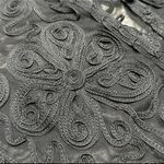 Cache  Black Long Sleeve Mock Neck sheer Dress Photo 3