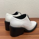 Acne Studios  White Leather Derby Oxford Lace Up Chunky Heels Shoes Size 37 Photo 6